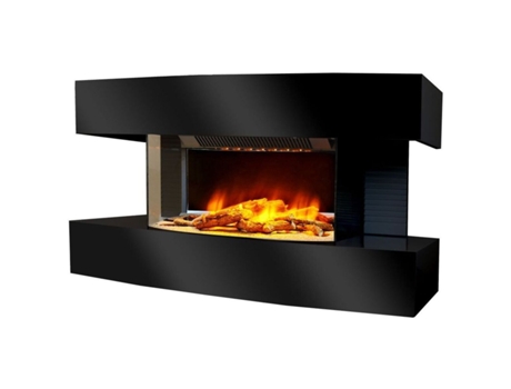 Chemin Arte 184 Chimenea de salón con efecto de llama ultra realista, Negro