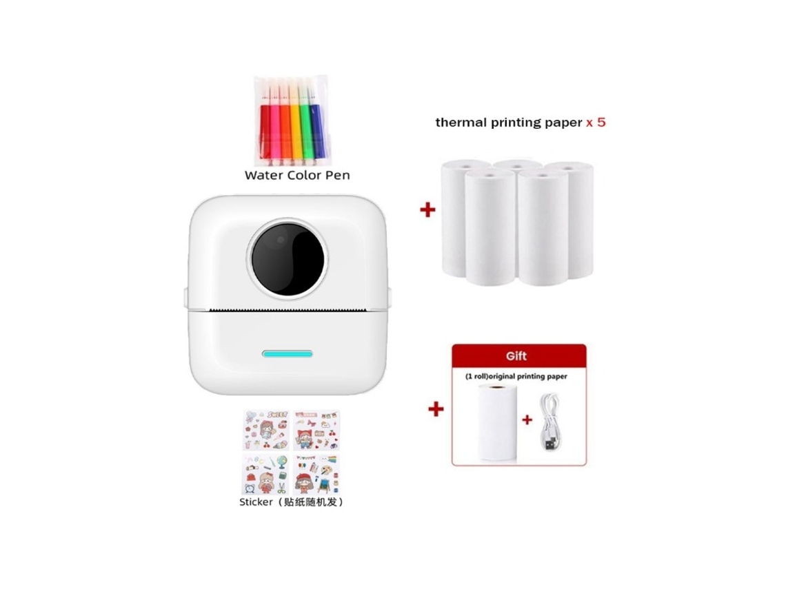 Mini Impresora Térmica Sin Tinta De Bolsillo Inteligente Bluetooth, Para Ios Y Android -x509 Gertiz