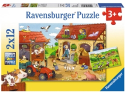 Conjunto de 2 Puzzles RAVENSBURGER Vida no Campo (12 Piezas)