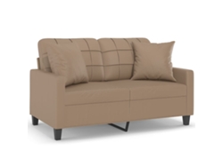 Maison Exclusive - Sofá De 2 Plazas Con Cojines Cuero Sintético Capuchino 120 Cm