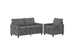 Juego De Sofá 2 Pcs Gris Claro Poliéster