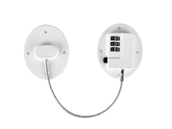Pestillo para puerta y gabinete de acero inoxidable/plástico blanco