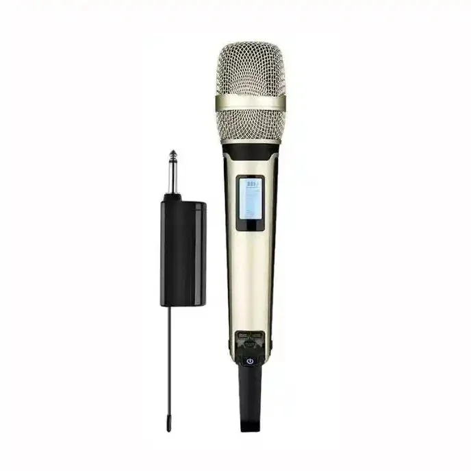 (oro) Micrófono Dinámico Inalámbrico Uhf Profesional, Micrófono Metálico