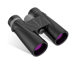 Binoculares 12x42 Bak4 Prism FMC ligeros para observación de aves, caza, viajes, deportes, color negro Yizhood
