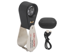 Lupa Plegable Portátil Recargable De 20 Aumentos Con Luz Led Para Monedas, Textiles E Insectos.