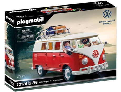 PLAYMOBIL Volkswagen T1 Camping Bus (Edad Mínima: ‍5 Años - 22 Piezas)