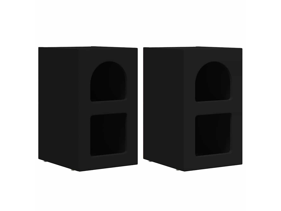 Maison Exclusive - Mesita De Noche 2 Pcs Negro 29,5 X 33,5 X 50 Cm