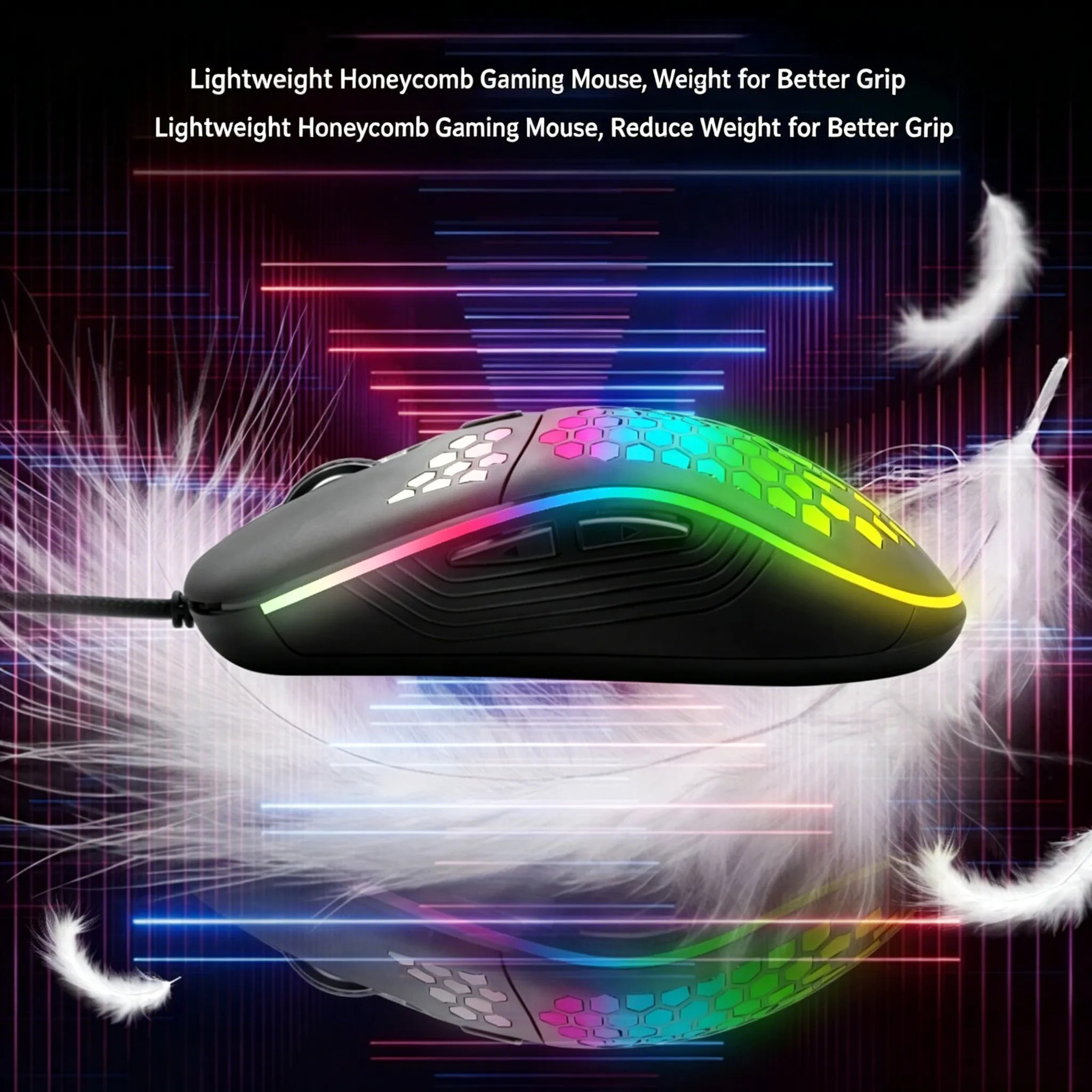 Ratón Gaming Alámbrico Negro, 7200 Dpi Rgb