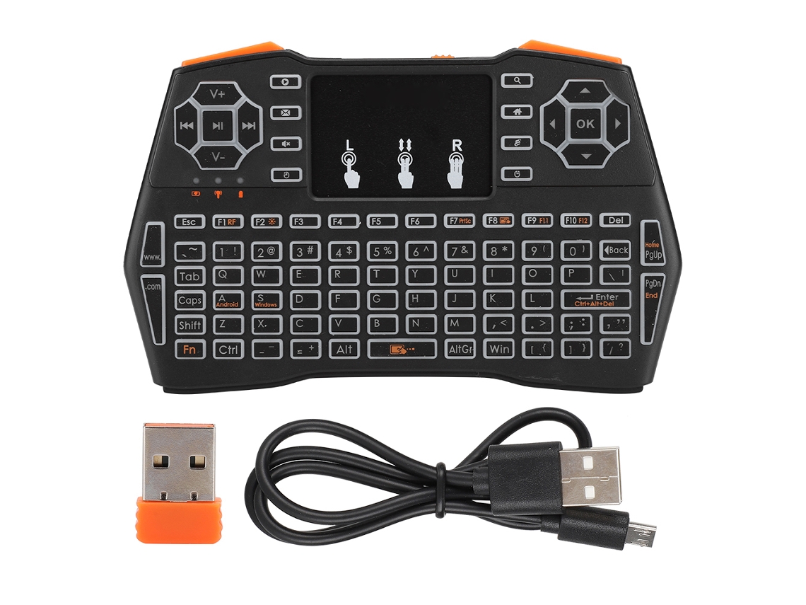 Teclado Inalámbrico I8 Plus Mini Con Panel Táctil Y Retroiluminación Led, Batería De Litio.