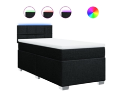 Maison Exclusive - Cama Box Spring Con Colchón Tela Negro 80x200 Cm