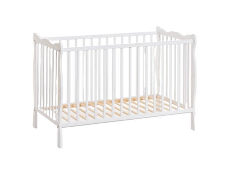 Cuna AKL FURNITURE PRIVATE Ala (Blanco - Madera maciza - 65x124x93 cm)