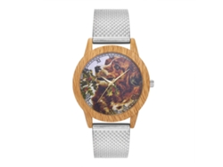 Reloj De Pulsera Unisex Con Brazalete De Malla De Acero, Estilo Moderno, Color Plata.