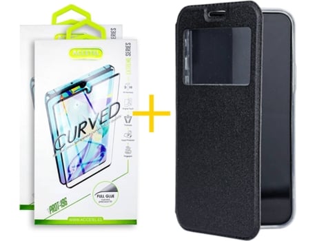 Carcasa + 2 Protectores de Pantalla para Samsung Galaxy S22 Plus 5G ACCETEL Dorado