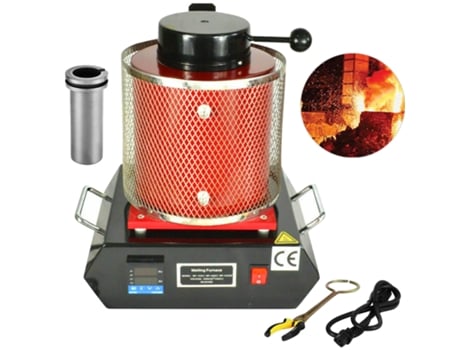 VEVOR Horno de Fundición 2kg 1750W Horno de Fusión Digital Metales Eléctrico