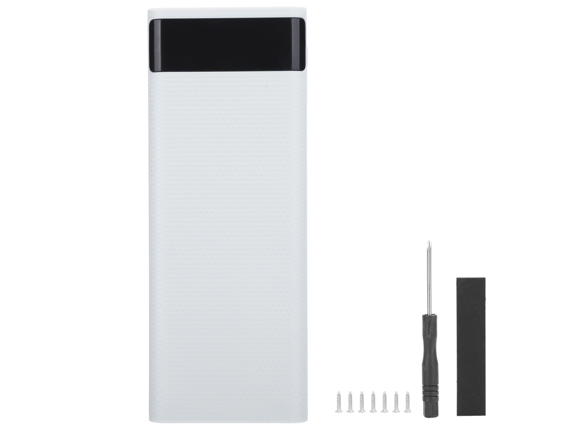 Kit De Batería Externa Shell Diy Para 8 Baterías 18650 Con Carga Rápida Usb Qc2.0/qc3.0 Pd Blanco