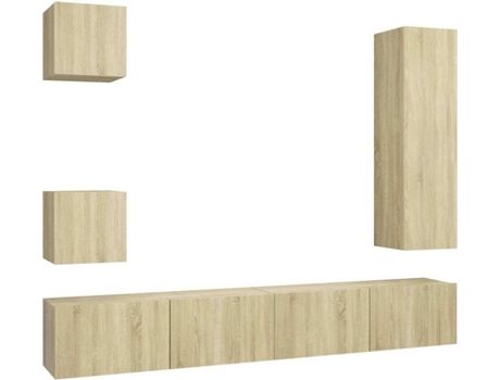 Conjunto 5 de muebles de salón VIDAXL roble Sonoma