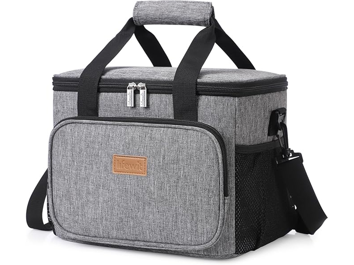 Bolsa De Refrigeración De 15 L (24 Latas) Bolsa De Refrigeración, Bolsa De Almuerzo Para El Almuerzo/trabajo/escuela/plaza/picnic (grey)