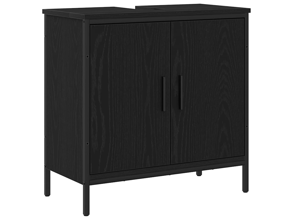 Maison Exclusive - Mueble De Lavabo Para Baño Roble Negro 60 X 30 X 60 Cm