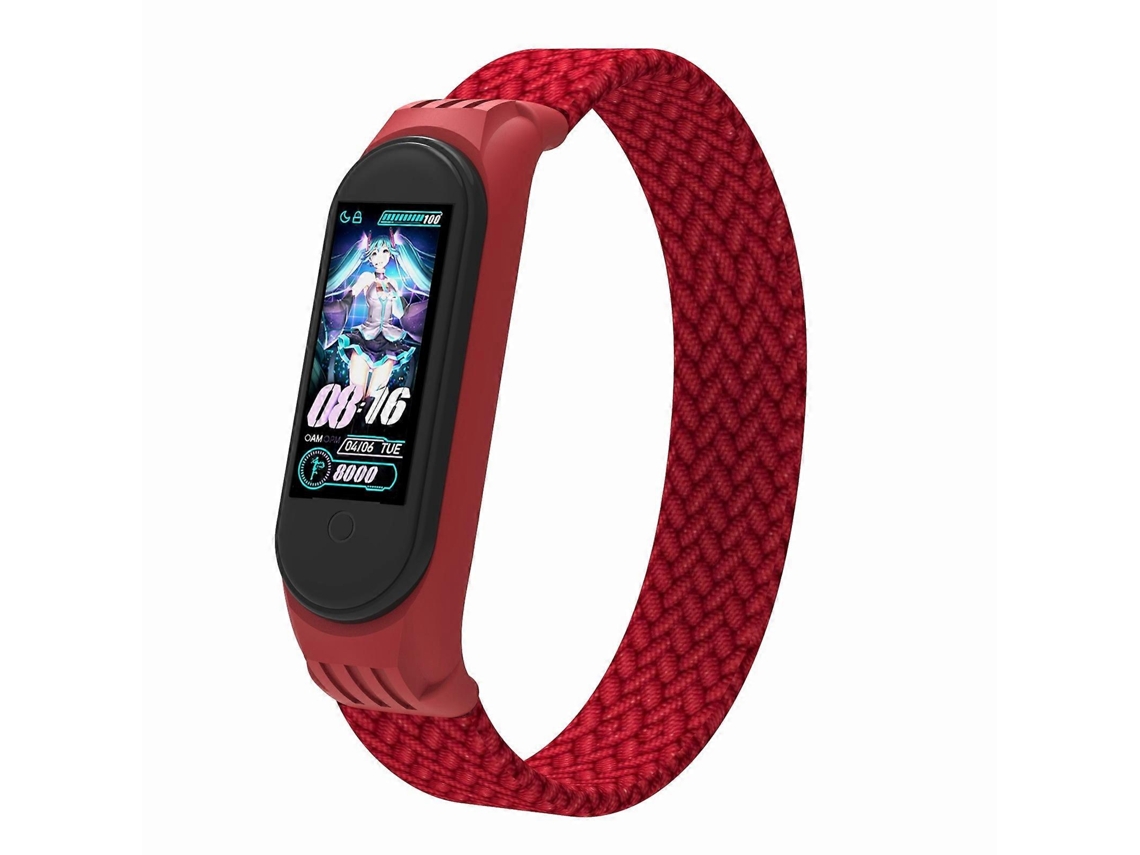 Correa de TPU con trenzado sencillo para Xiaomi Mi Band 5 / 4 / 3 / Huami, tamaño: L (verde oscuro)