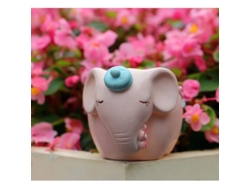 Maceta Pequeña De Mesa Con Forma De Elefante, Ideal Para Suculentas, Con Un Diseño Adorable Y Fabricada En Resina Duradera.