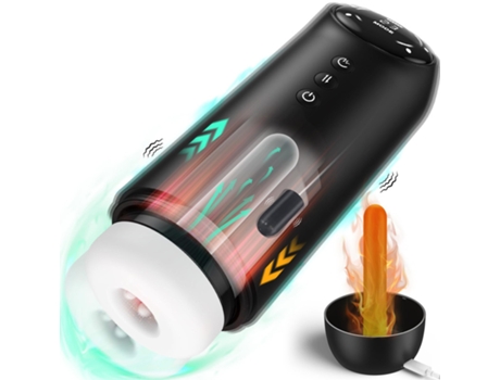 Masturbador masculino automático con 4 modos de empuje y 4 de succión y 10 de vibración (negro) VEANXIN