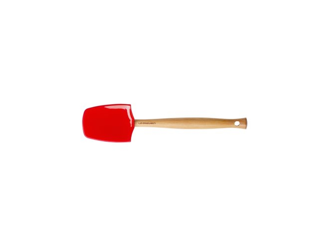 Espátula LE CREUSET (Rojo - Madera, Silicona - 28 cm)