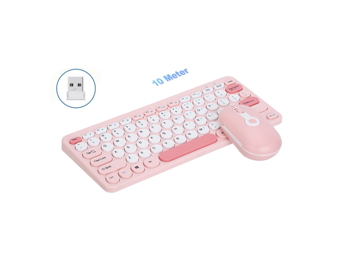 Combo De Teclado Y Ratón Inalámbrico 2.4g Ergonómico Compacto Silencioso Para Ordenador Portátil