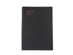 Cuaderno espiral retro A5 con 80/160 páginas, ideal para estudiantes y uso fuera del ordenador, modelo MDUG (negro).