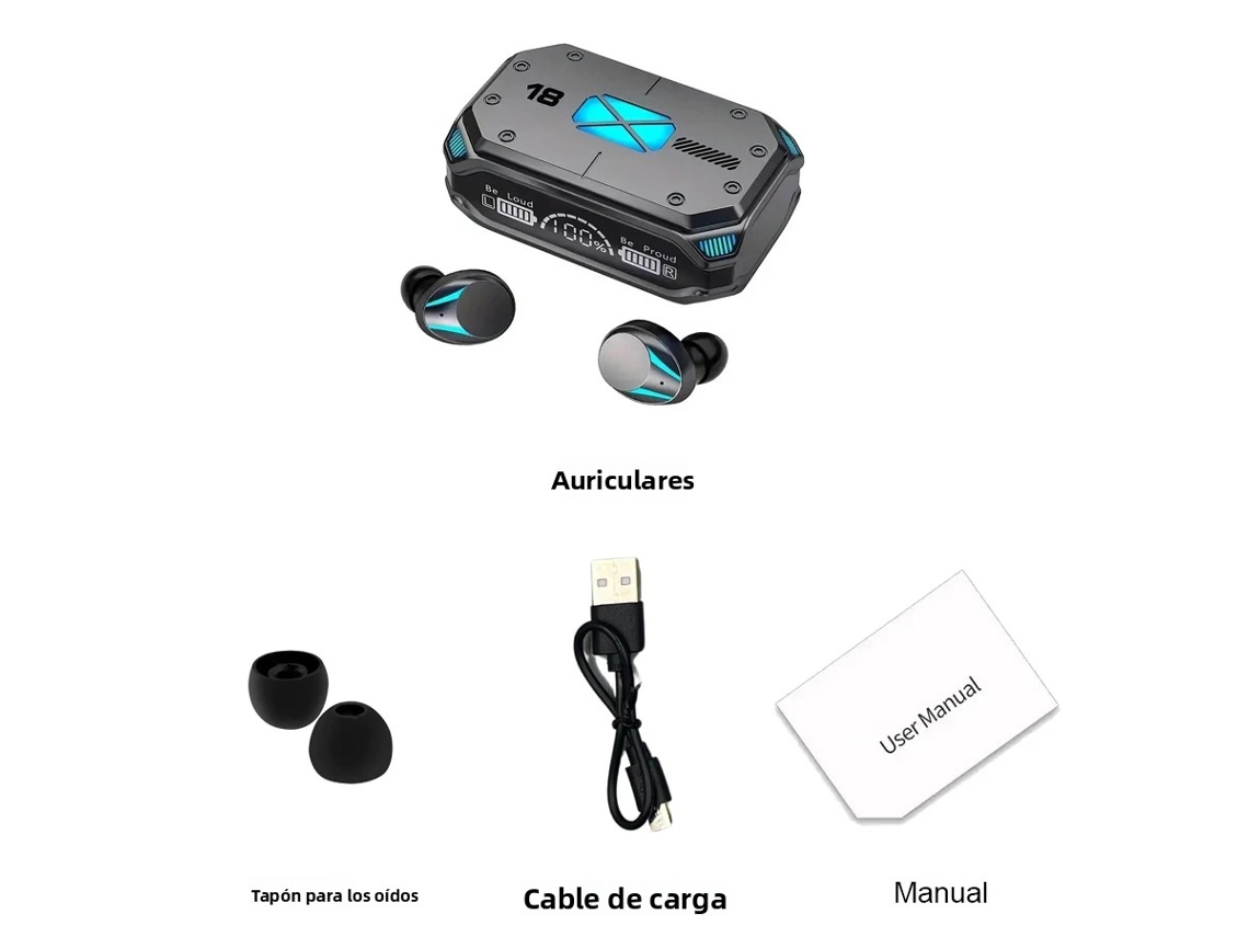 (d) Auriculares Estéreo Bluetooth M41, Pantalla Táctil, Altavoz Inalámbrico De Carga Magnética