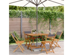 Conjunto 5 Peças Jantar P/ Jardim Tído/madeira Maciça Anthracite Dkd Home Decor