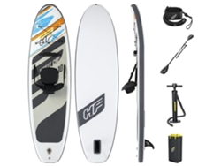 Tabla Paddle Surf Hinchable BESTWAY Hydro-Force White Cap 305x84x12 cm Remo Doble, Asiento, Bomba, Bolsa de Viaje