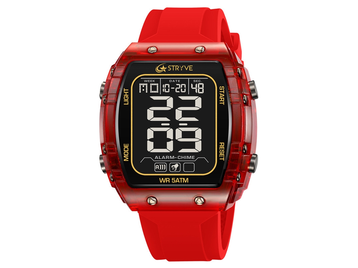 Reloj Deportivo Elegante Para Hombre (rojo), Reloj De Pulsera Electrónico Digital Luminoso E Impermeable.