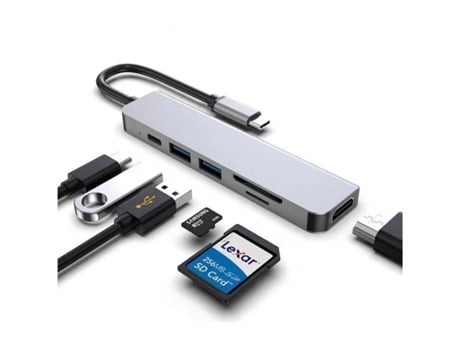Usb C Hub Hdmi Usb C Dongle Adaptadores Macbook Pro Con 100 W Pd Gris