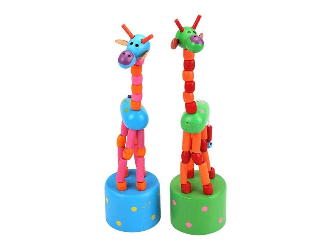 Jirafa De Juguete De Madera Colorida Para Niños Con Base De Presión Para Bailar