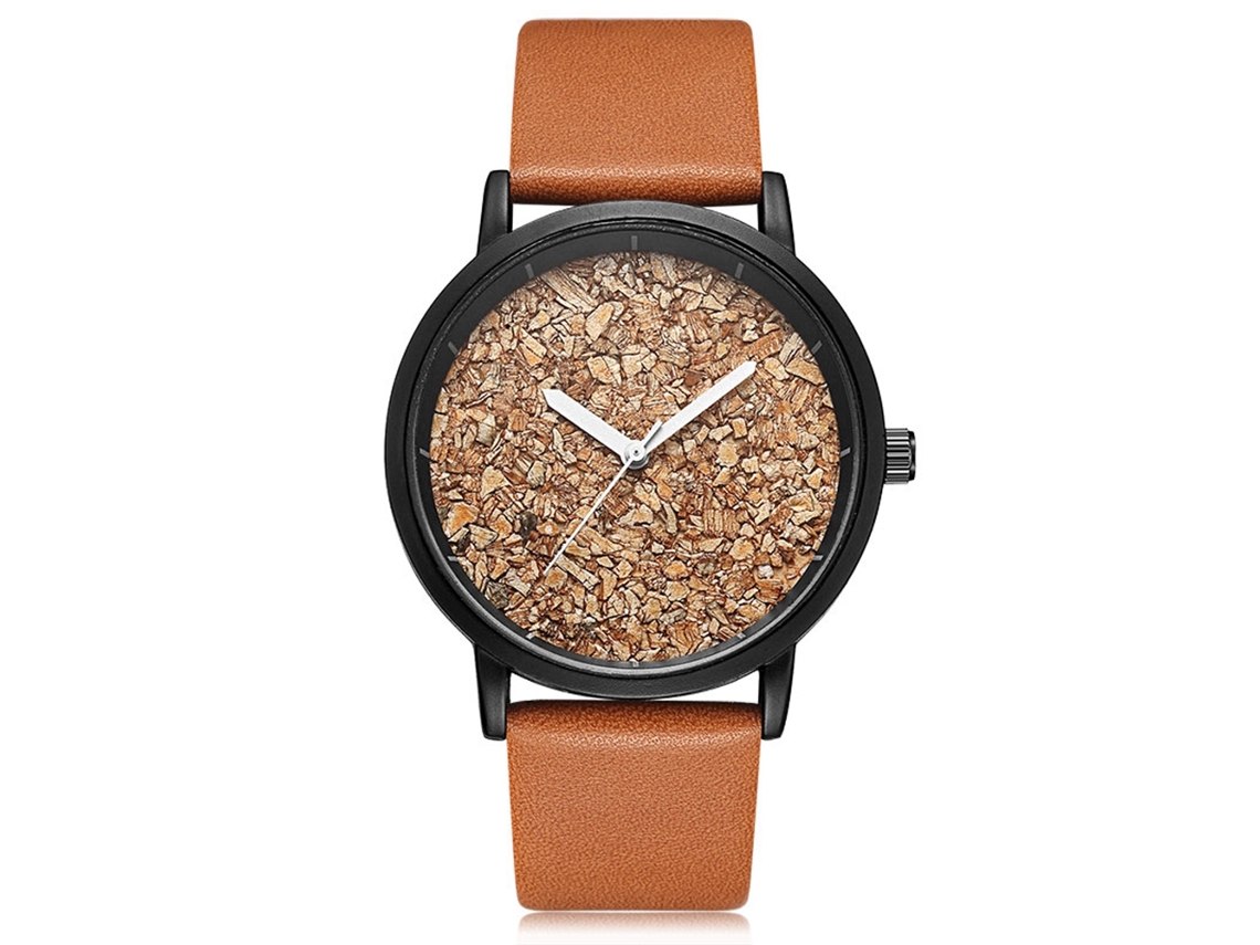 Reloj De Pulsera De Cuero Pu Simple Con Movimiento De Cuarzo Para Hombre Y Mujer Geekthink (marrón)