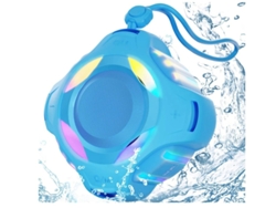 Altavoz Bluetooth Yizhood IPX7, resistente al agua, luces multicolor, sonido estéreo HD, graves potentes, color azul