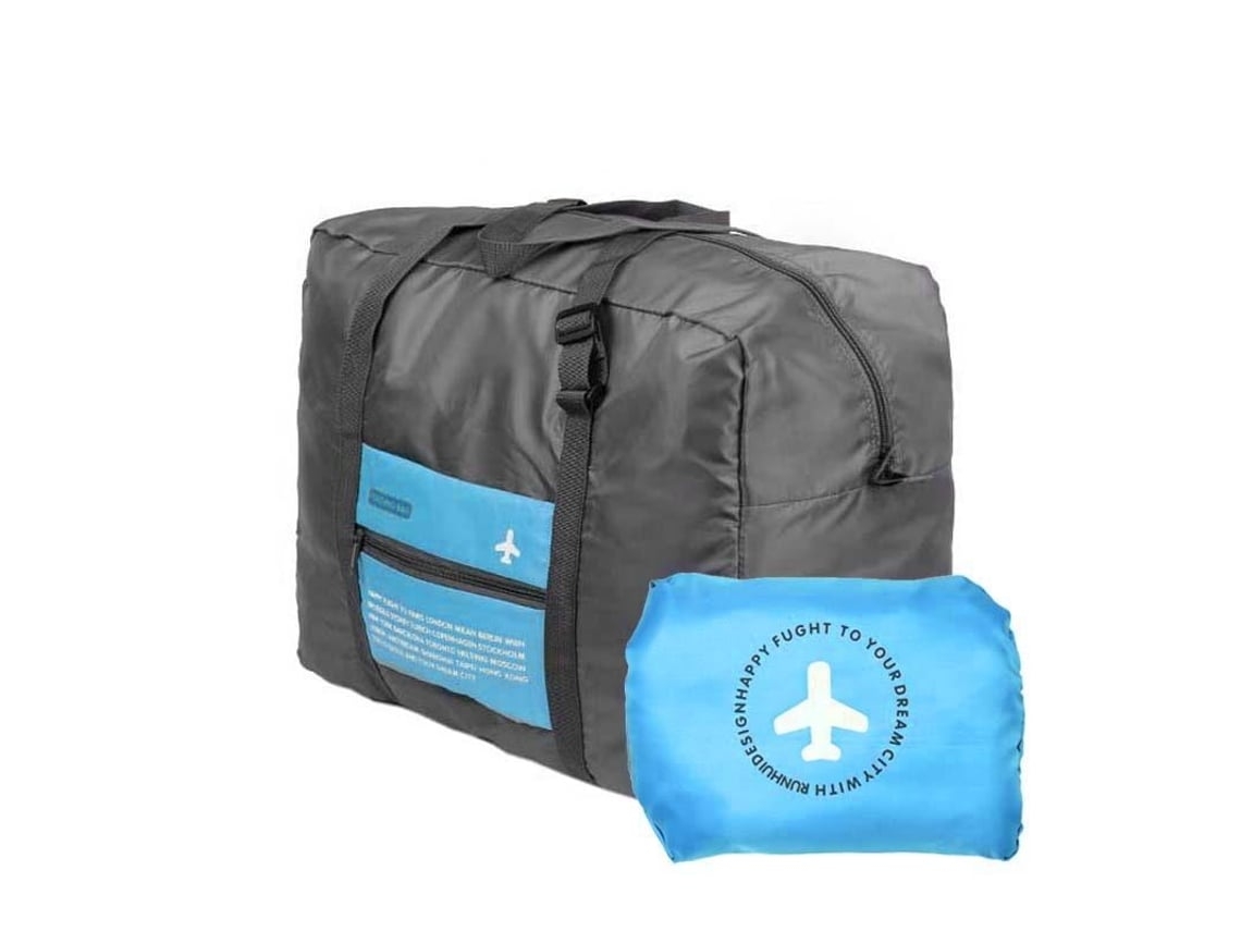Bolsa de viaje plegable, portátil y sencilla con ruedas para distancias cortas, azul, ideal para niños, educativa, duradera, perfecta para STELASPLEN
