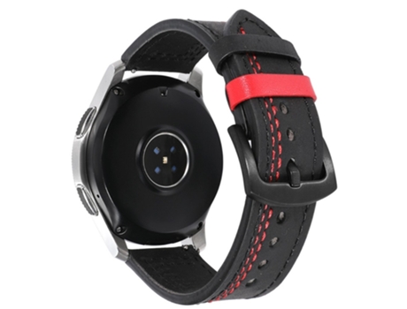 Correa de PU 20mm para Samsung Galaxy Watch3 41mm/Garmin Forerunner 645/Huawei Watch GT 2 42mm - negro/punto rojo