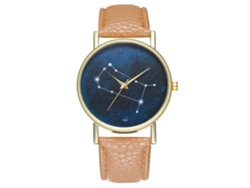 Reloj De Pulsera Unisex Zhoulianfa Constellation Con Correa De Piel Sintética Y Movimiento De Cuarzo Beige.