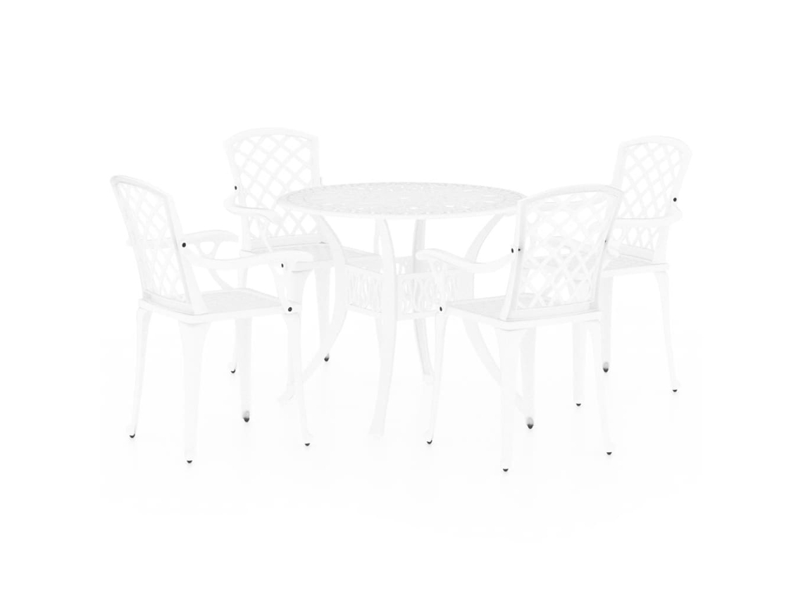 Maison Exclusive - Mesa Y Sillas De Bistró 5 Piezas Aluminio Fundido Blanco
