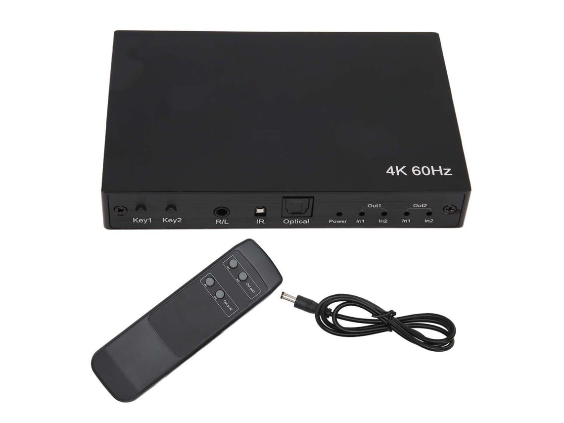 Conmutador/divisor De Interfaz Multimedia Hd 4k 60hz 2x2 3d Hdr10 Hdcp2.2 Enchufe Uik 100-240v