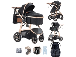 Cochecito de bebé, sistema de viaje, diseño plegable, manillar ajustable, SK20-negro