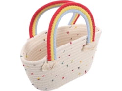 Bolsa Ciieeo Trançada Com Alças Coloridas, Feita De Fio De Algodão Resistente E Portátil, Ideal Para Mulheres.