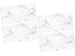 4 Pegatinas De Pared Autoadhesivas De Cristal Con Diseño De Mármol Blanco.