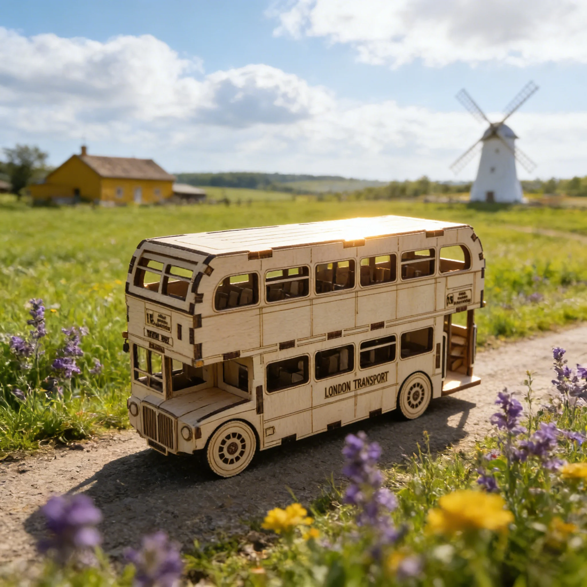 Rompecabezas De Autobús De Madera 3d, Kit De Modelo Para Armar, Regalo Hecho A Mano