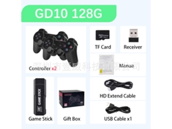 Consola de juegos doméstica semiinalámbrica HD YUNZII para dos jugadores gd10 128g versión en inglés