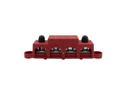 Bloque De Distribución De Potencia Busbar 48v 250a Con 4 Terminales M8 Para Coche Rv Marina Cable Organizer Caja Rojo
