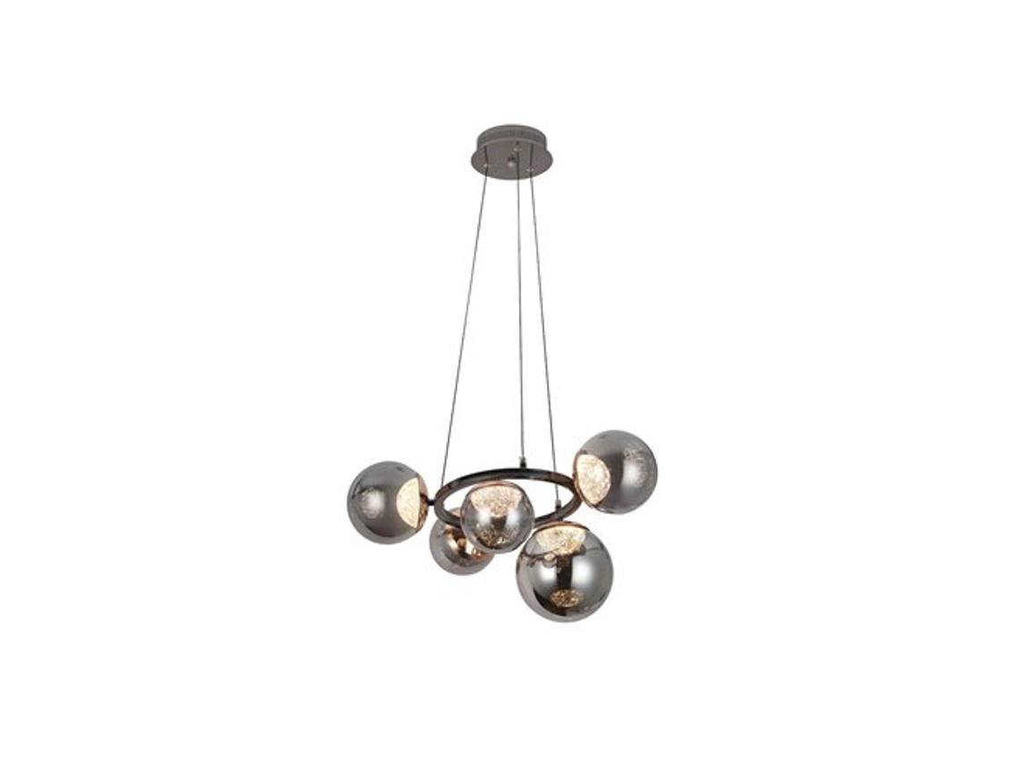 Lámpara Led Colgante Pompeya De 5 Luces Con Control Remoto (35w 3cct 3150lm) Ip20 20-160x58x58cm Color Negro