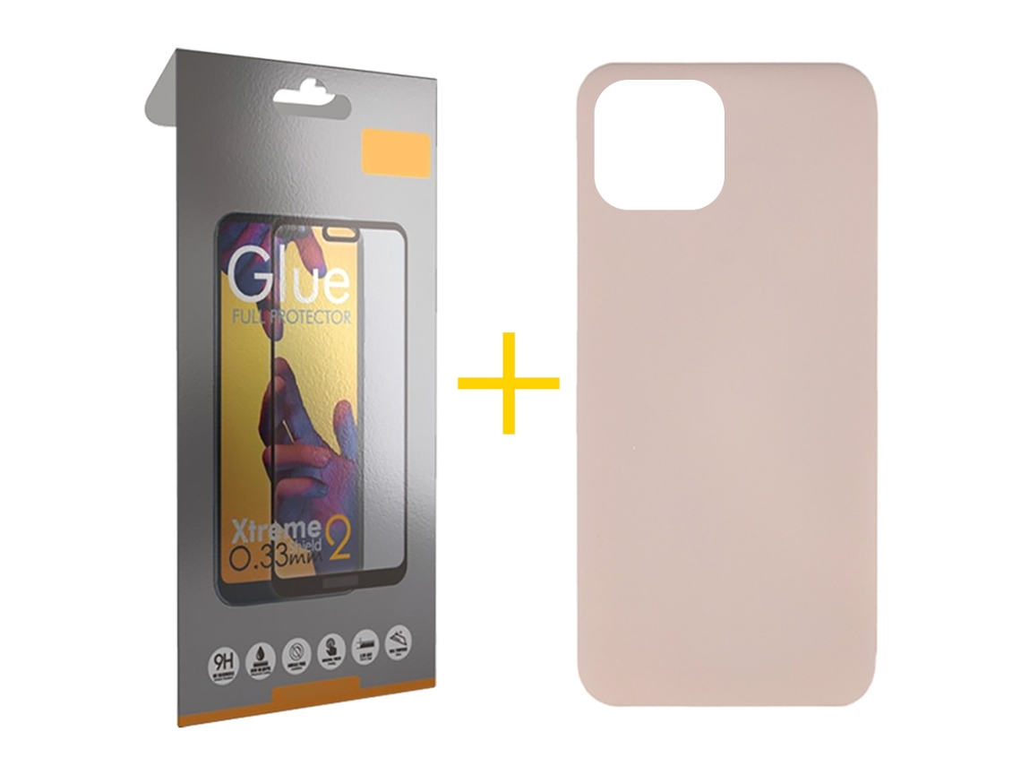 Pack 1 X Película de Vidrio Templado Full + Funda SKYHE por Apple iPhone 16 Pro Silicona Líquida Rosa