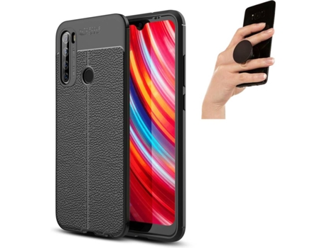 Carcasa y Popsocket Xiaomi Redmi Note 8T Rugged Leather Negro